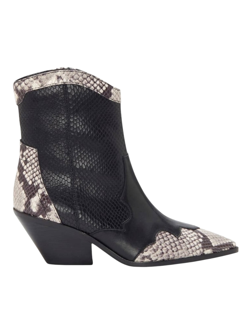 Vince Camuto Ankle Boots Black Snakeskin Jaidin Leather Cowgirl Western Size 6